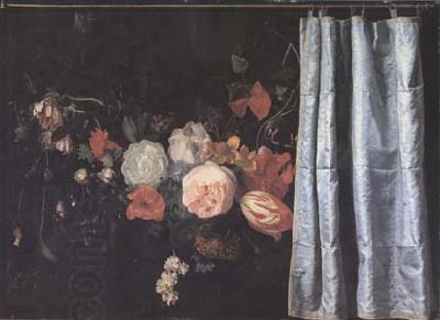 SPELT, Adrian van der Flower Still Life with Curtain (mk14) oil painting picture